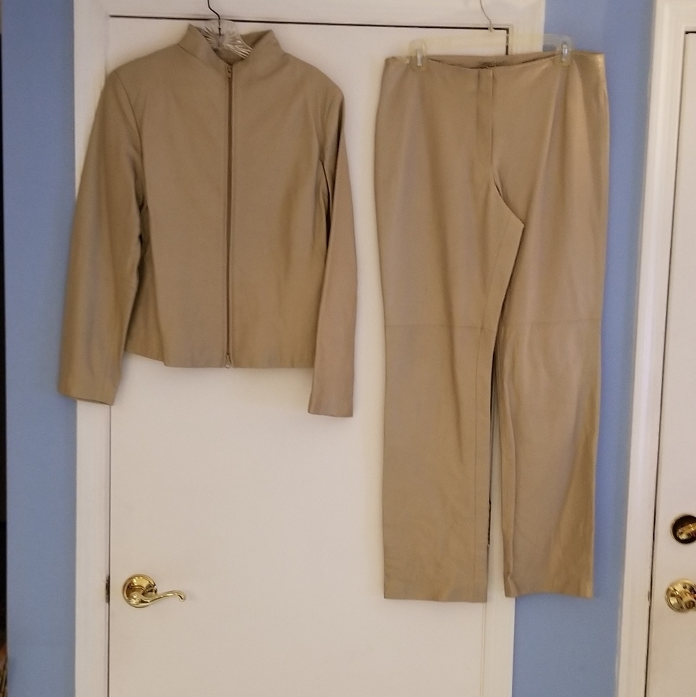 Brandon Thomas Leather Pant Suit